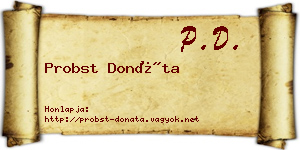Probst Donáta névjegykártya